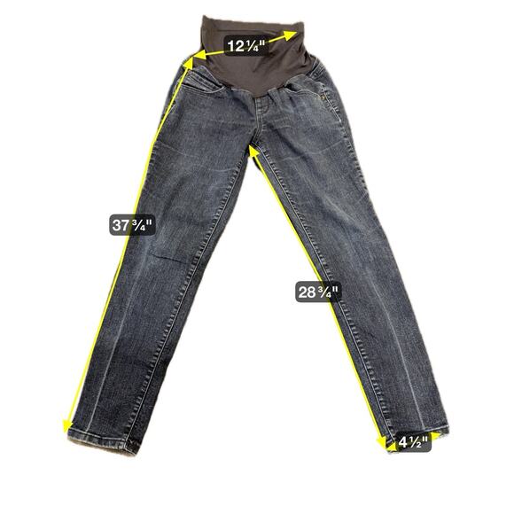 Aglow Women's Maternity Skinny Jeans Denim Blue Dark Wash Size 26 - Picture 2 of 16